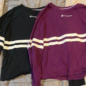 Two pack of champion long sleeve tee shirts